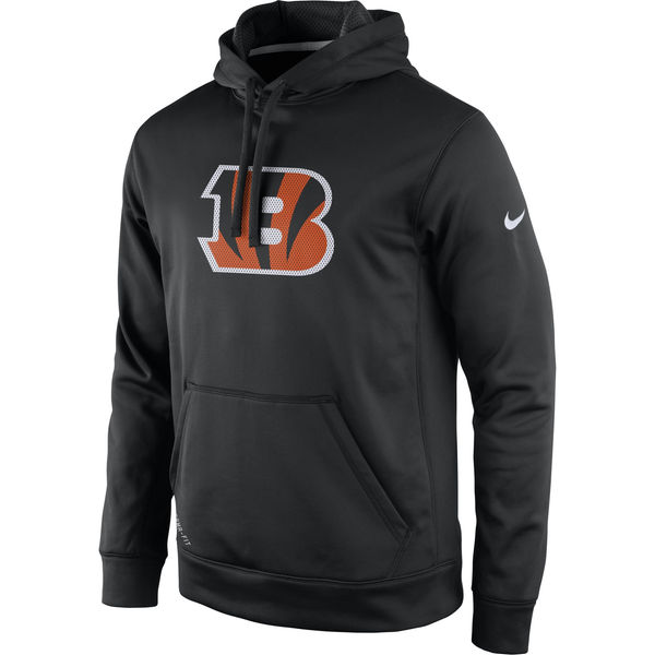 Men Cincinnati Bengals Nike Practice Performance Pullover Hoodie  Black->customized nfl jersey->Custom Jersey
